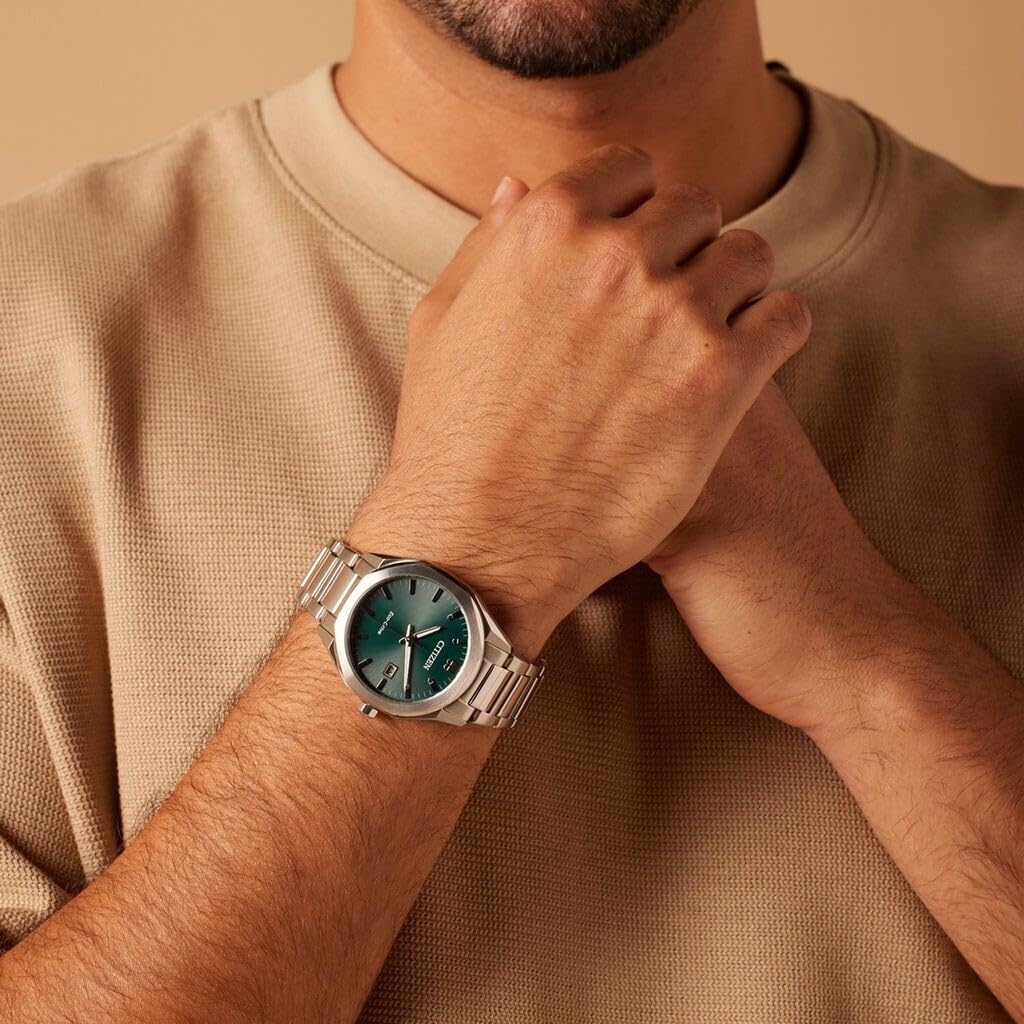Citizen Eco-Drive Herrenuhr Edelstahl, Grün, 38 mm, BM7620-83Y 2