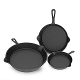 Cast iron Skillets 3 Piece Set, 6", 8", 10" Pans