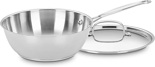 Amazon Com Cuisinart 735 24 Chef S Classic Stainless 3 Quart Chef S Pan With Cover Kitchen Dining