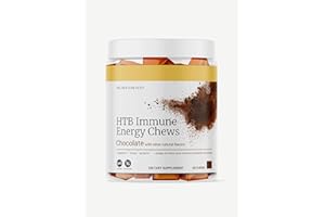 BIG BOLD HEALTH HTB Immune Energy Chews, Organic Sprouted Buckwheat with Vitamin D, Vitamin C, Zinc and Magnesium. Flavored with Delicious Real Cocoa Powder.