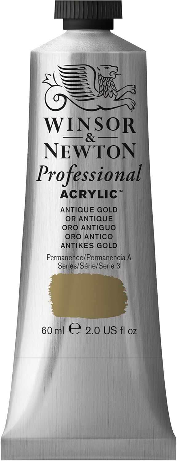 Winsor & Newton 60 ml Professional Acrylic Colour - Antique Gold, 60 ml (Pack of 1)