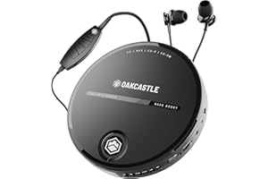 CD Player, Battery Playback Portable CD Player 7Hr Playtime, Small CD Players for Car (AUX only) | Oakcastle CD10 Portable Music Player with Headphones, CD Walkman, Discman