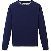 CUNYI Boys' Long Sleeve Crew Neck Cotton Pullover Knit Sweater
