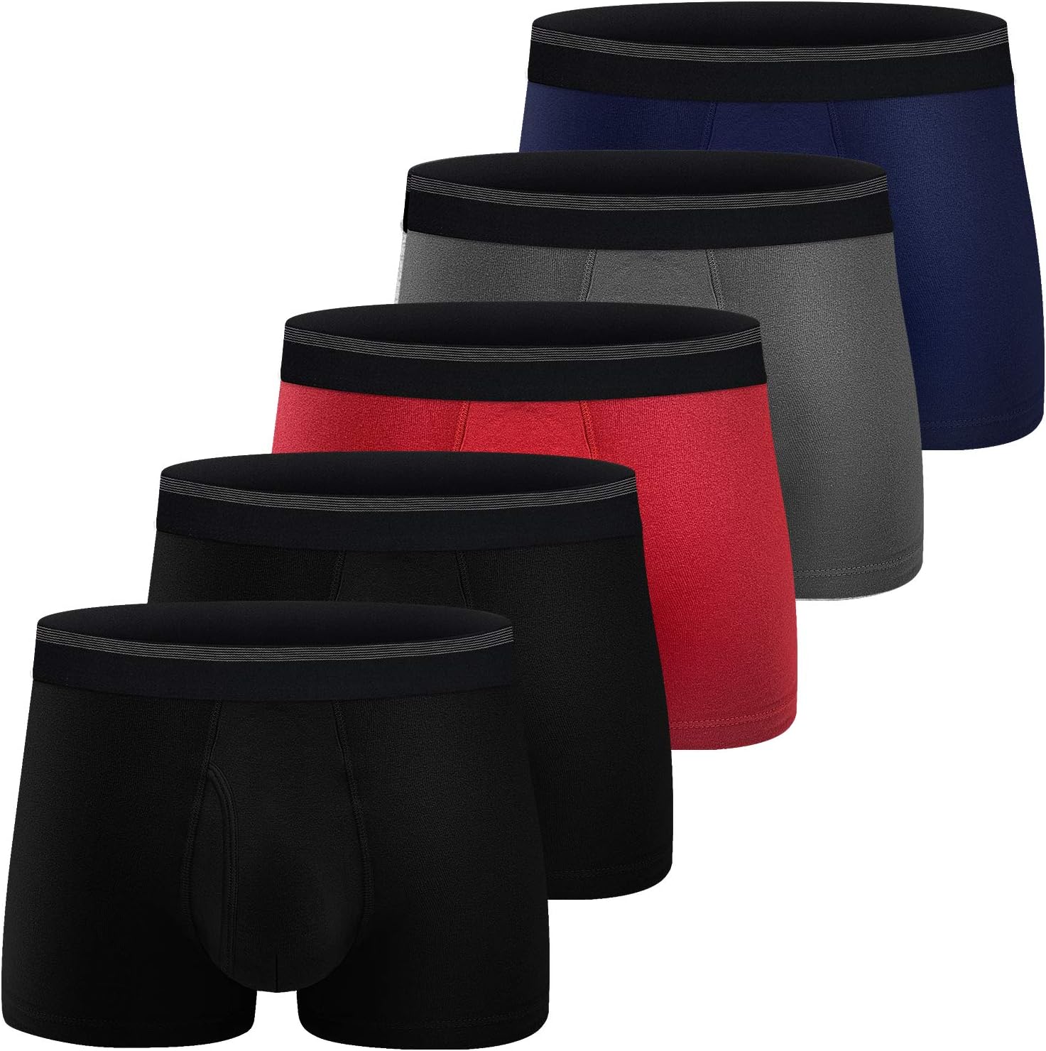 CSYER Mens Boxer Briefs Underwear Comfortable Cotton Breathable Tagless Short Leg Boxers Brief for Men Boys 5 Pack