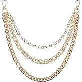 Wanmu Trousers Chain, Punk Hip Hop Pants Jean Chain, Wallet Pocket Chains Goth Accessories for Women Men Keychains Halloween Costumes (Gold)