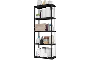 IRIS USA 5-Tier Heavy Duty Shelving Unit, 162cm Tall - 18kg per Shelf, Modular Garage Rack Storage Organizer for Home, Baseme