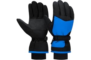 DARCHEN 3-12 Kids Snow Gloves, Boys Winter Waterproof Gloves for Ski Snowboarding Insulated Thickening Warm Windproof Cold Weather Outdoor Sports Gloves Age Girls 3-12 Years Olds