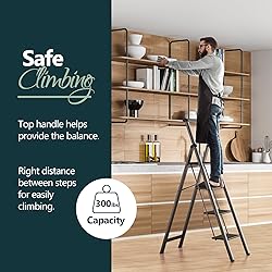 WOA WOA Step Ladder 4 Step Folding with Wide and