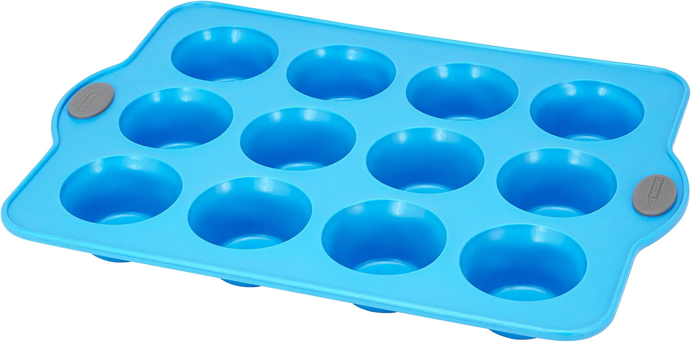 Crystal Bake SteelRim Silicone Muffin & Cupcake Baking Pan - 12 Cup - Blue