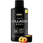Premium Liquid Collagen for Women Weight Loss &amp; Beauty w. Hyaluronic Acid, Biotin, L-Carnitine, ACV - Ultra Pure Multi Collagen Protein Shots Drink Hair Skin Liquid Vitamins, Colageno (Peach Ring)