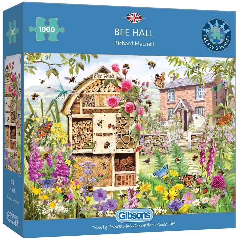 Gibsons Bee Hall | 1000 Piece Jigsaw Puzzle | Summer Beehive | Sustainable Jigsaw Puzzle for Adults | Premium 100% Recycled Board | Great Gift for Adults