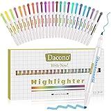 Dacono Double Ended Highlighters, 25 PC Highlighters assorted Colors Dual Tips Pen, No Bleed Dry Fast, Broad and Fine Tips Hi