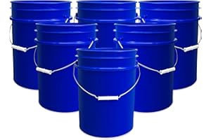 EPACKAGESUPPLY 5 Gallon Bucket Only, Made in USA, Food Grade, Durable 90 Mil All Purpose Pail, Contains No BPA Plastic, Premium HPDE, Lids Not Included (Blue, 6)