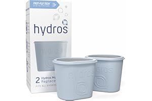 Hydros Filter Refill 2 Pack, Patented Fast Flo Tech, Replacement Water Filters for Hydros Pitchers, Carafes and Bottles, Filters 40 Gallons Each