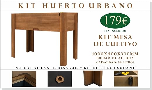 Kit Mesa de Cultivo 1000x400x800mm: Amazon.es: Jardín