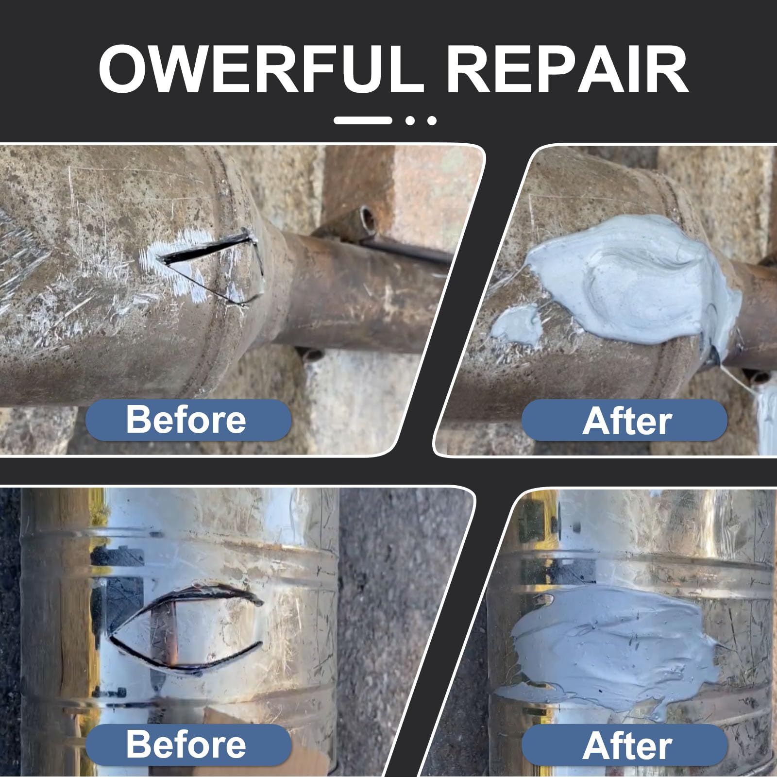 160g Metallkleber, 2 Komponenten Epoxidharz Kleber Extra Stark Metallkleber zur Verklebung von Metall, Edelstahl, Holz, Keramik - Flüssigmetall Schweißkleber zum Reparieren, Gusseisen 3