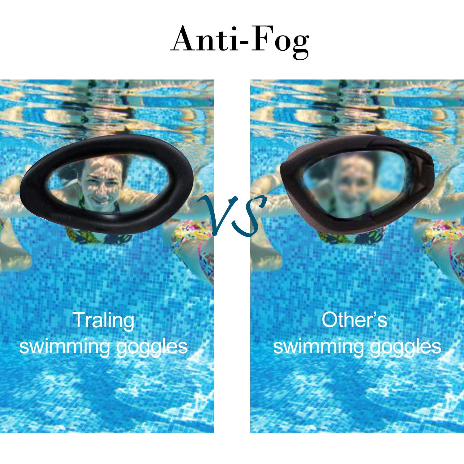 Swimming Goggles Adult, Swim Goggles Anti Fog No Leaking UV Protection with Wide View for Men Women Youth