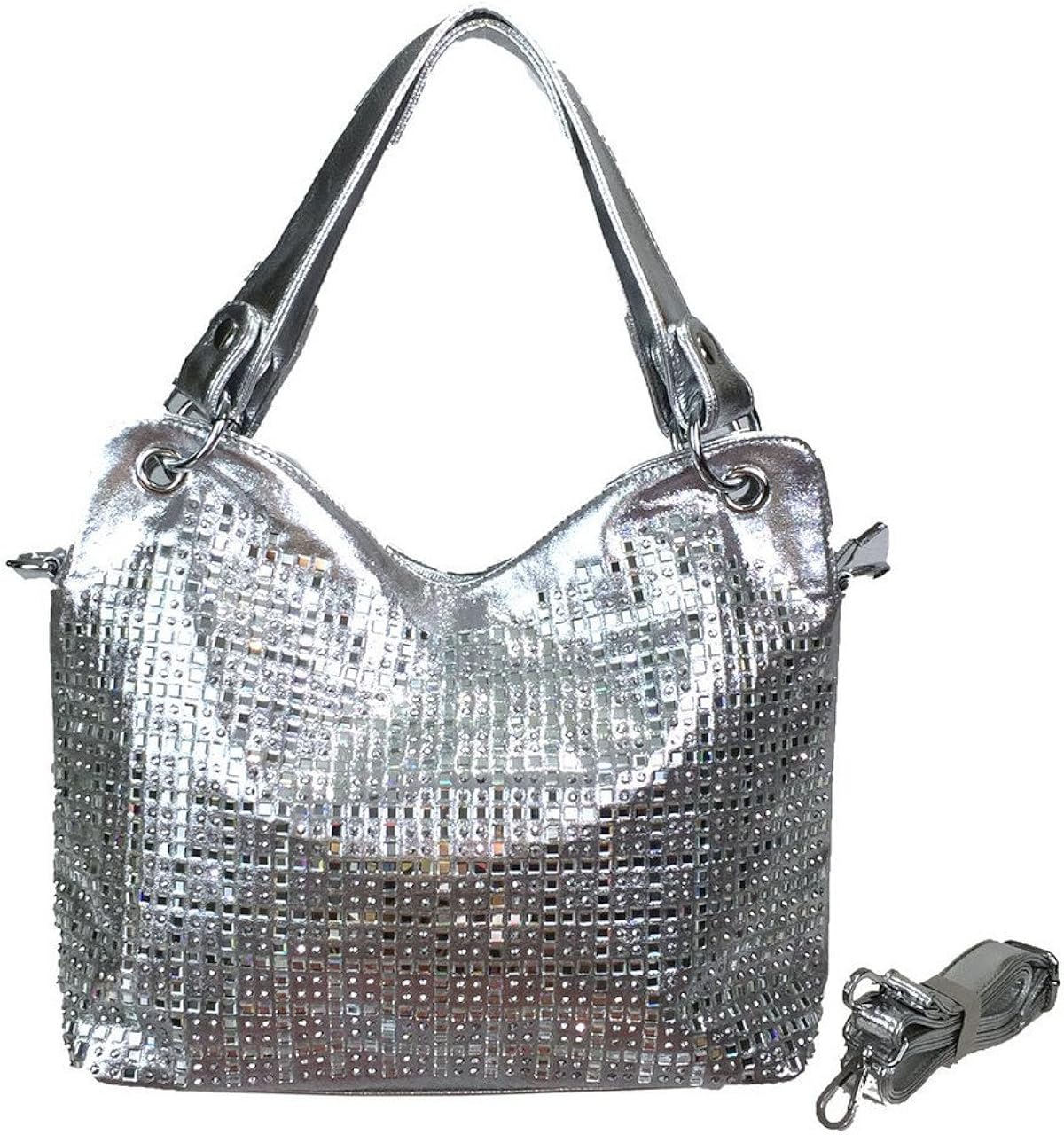 Zzfab Rhinestone Gem Sparkle handbag Silver Handbags