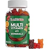 YumVs Kids Multivitamin Gummies - Fruit Flavored Chewable Children's Multivitamin - Kids Vitamins Multivitamin Gummy with 12 Minerals & Vitamins A C D3 E B6 B12 - Kosher Halal Gluten Free (60 Count)
