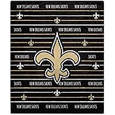 Pegasus Home Fashions New Orleans Saints 60'' x 80'' Logo Stripe Flannel Fleece Blanket