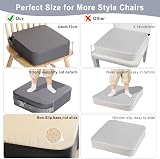 TOTIDYH Toddler Booster Seat Dining Chair 4 Inch Lift Grey PU Leather 2 Straps view 3