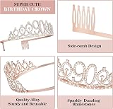 Amosking 90th Birthday Decorations Set for Women Crown Sash Cake Topper view 3