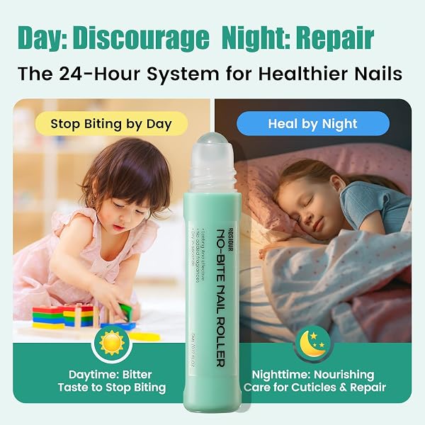 NAIL BITING TREATMENT FOR KIDS & ADULTS | ROLL-ON STOP THUMB SUCKING NAIL POLISH | QUICK-DRY, WATER-RESISTANT NO BITE NAIL POLISH FOR NAIL BITING PREVENTION WITH PORTABLE LANYARD FOR ON-THE-GO USE