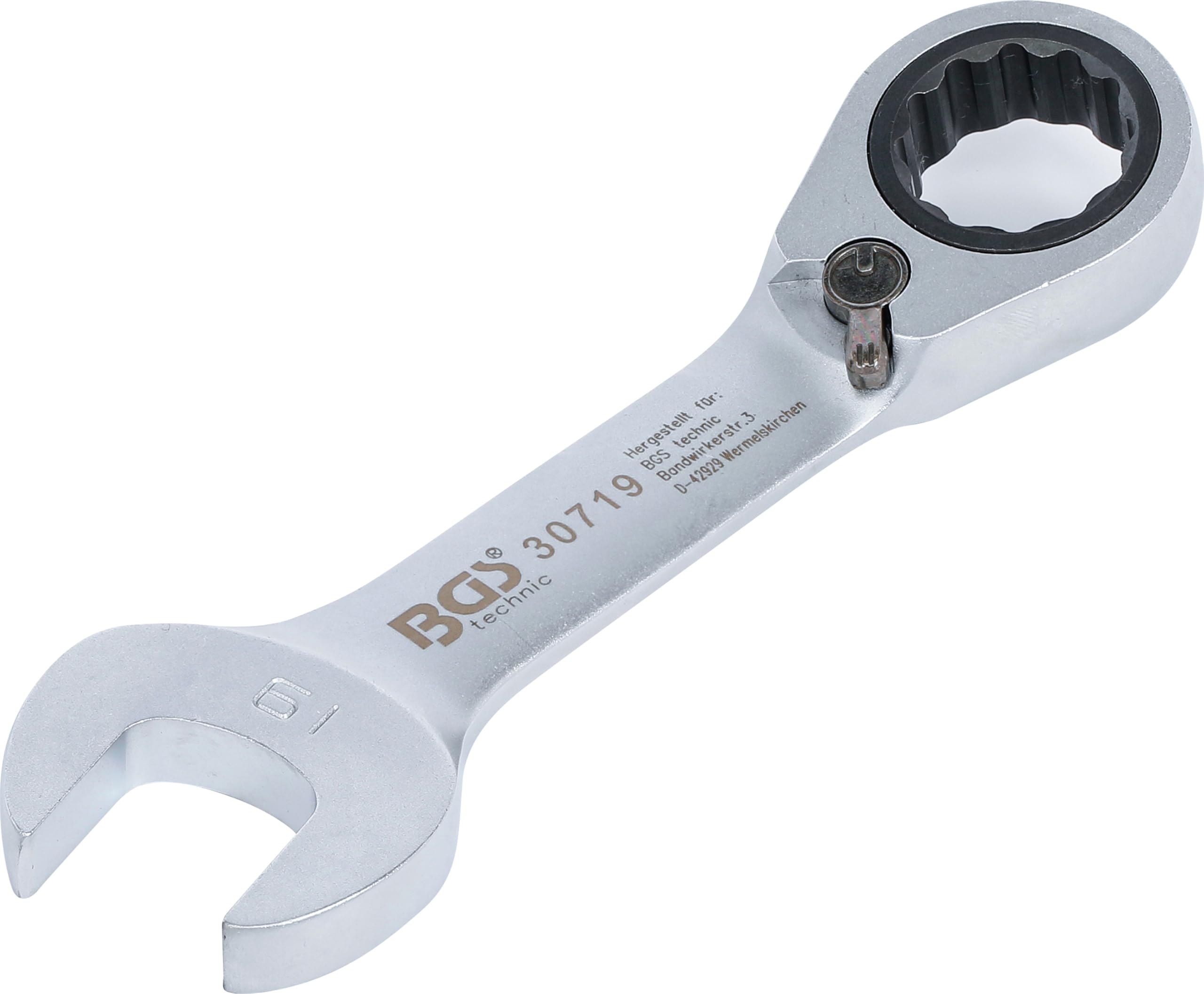 BGS 30719 | Ratchet Combination Wrench | short | reversible | 19 mm