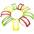9pc Colorful Stackable ALAZCO Taco Holder Stand Server - For Soft & Hard Shell Taco - Backyard Party Picnic Fiesta (3 Red, 3 Green, 3 Yellow) BPA Free
