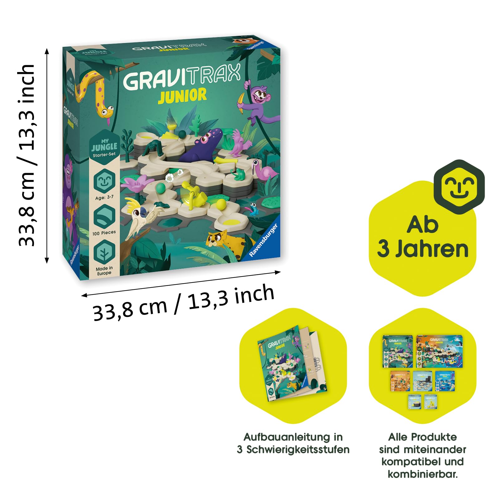 Ravensburger GraviTrax Junior Starter-Set L Jungle 27499 -Murmelbahn überwiegend aus nachwachsenden Rohstoffen mit Themenwelten, Lern- und Konstruktionsspielzeug für Jungs und Mädchen ab 3 Jahren 6