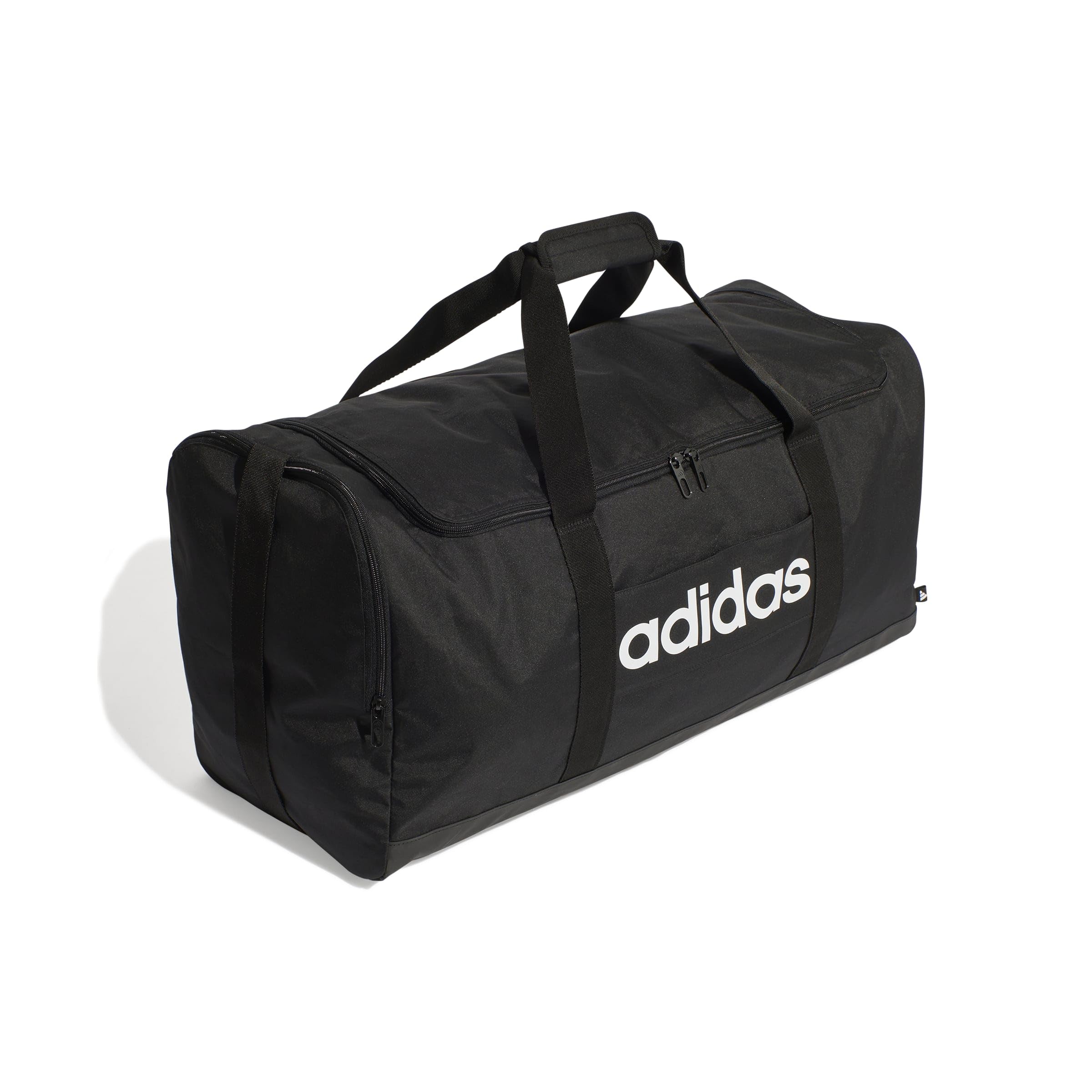 adidas Unisex Essentials Linear Duffel Bag Duffel Bag, Black/Black/White, L 3