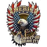 American Bald Eagle Flag Decal Sticker - 12 Inch - Vinyl Car Truck Bumper Patriotic Waterproof Decal Eagle for Car Truck Trailer Van SUV Outdoor Window Wall Laptop Tablet Cup Glass Any Smooth Surface