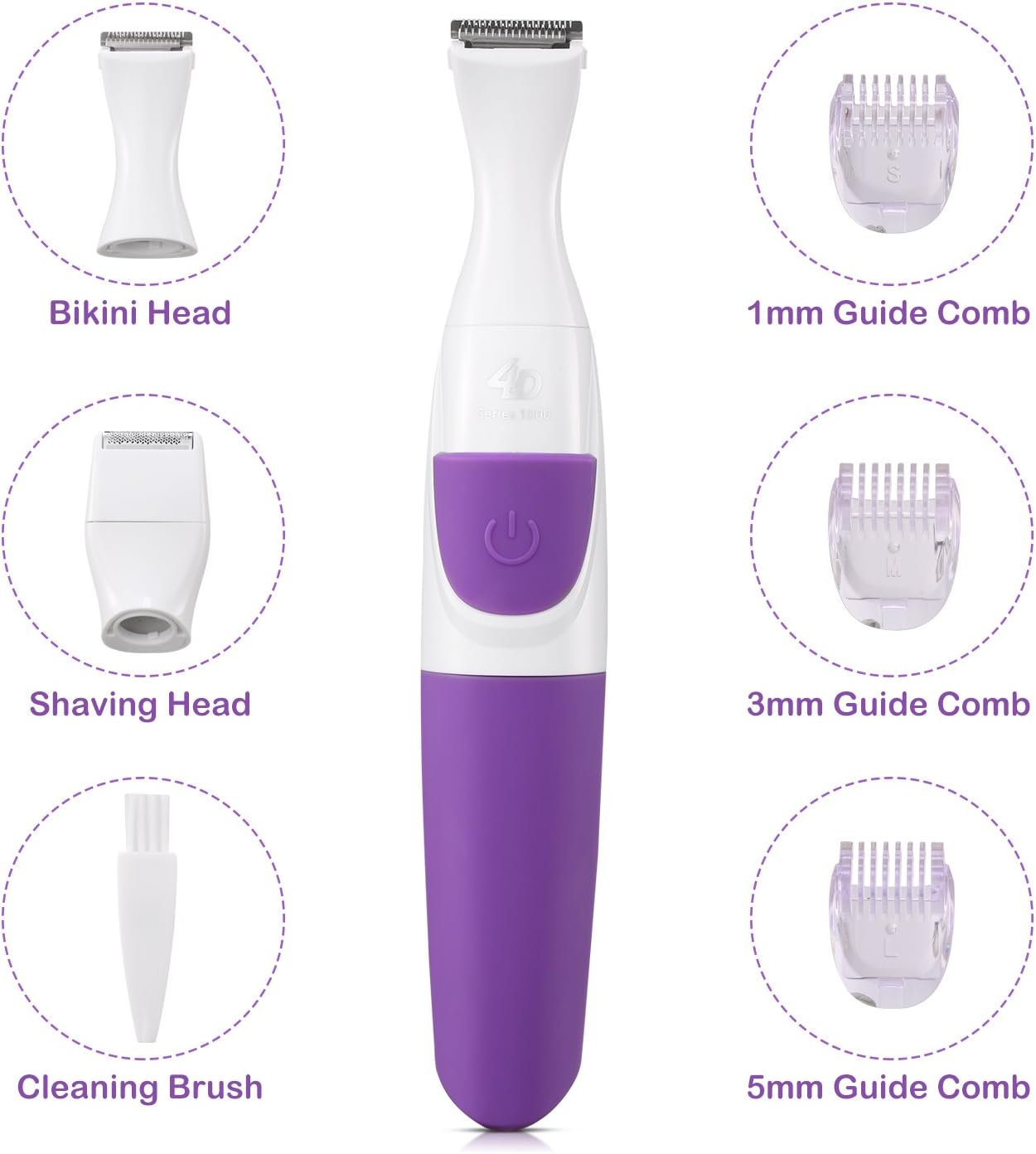 Bikini Trimmer 2 in 1 Women Shaver Waterproof Electric Shavers for