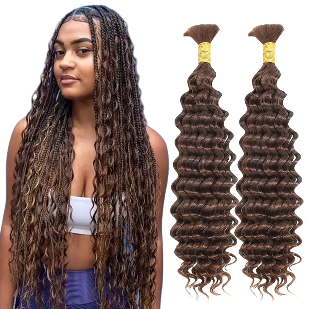 Synthesis 18 Inch Deep Wave Braiding Hair - Boho Braids, Knotless, Wet & Wave (160g, 1Pack-2Bundles)