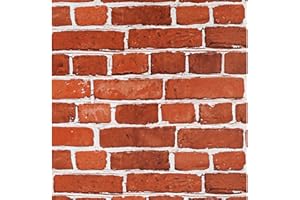 ARTHOME WALL DECOR Arthome Peel and Stick Brick Wallpaper 17''x120'' Self Adhesive Contact Paper Waterproof Vinyl Film Wall Paper for Room,Fireplace,Stair and Christmas Holiday Decoration(Red)