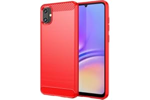 Aikcks for Samsung Galaxy A05 Phone case, Shockproof, Scratch Resistant Carbon Fiber Jacket, Soft TPU,for Galaxy A05 case (Red)