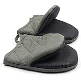 1 Pair Short Oven Mitts, Heat Resistant Silicone Kitchen Mini Oven Mitts for 500 Degrees, Non-Slip Grip Surfaces and Hanging