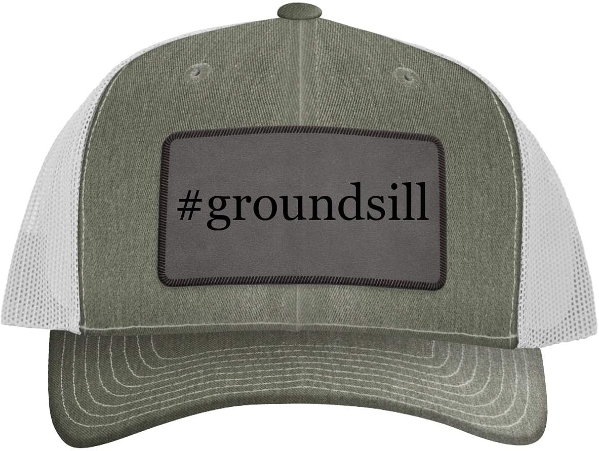 Groundsill Hashtag Leather Grey Patch Engraved Trucker