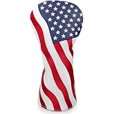 Maxgigi Vintage Retro U.S.A Patriotic Golf Headcovers Must Have Golf Gifts | Leather Driver Headcover, Fairway Wood Cover, Hybrid Head Covers &ndash; Advanced Embroidery USA Flag Golf Head Covers