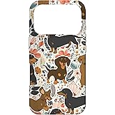 Aesthetic Floral Cute Dachshund Wiener Dog Lovers Pattern Case for iPhone 17 Pro