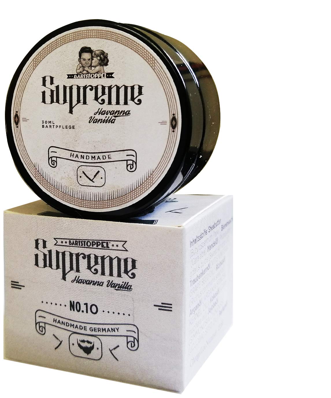 Beard Wax Tobacco Vanilla Havanna Supreme Scented | Barber Company Bartstoppel© | Moisturiser Strong Hold | Contains Hydrating Jojoba Argan Oil | Men's Fragrance