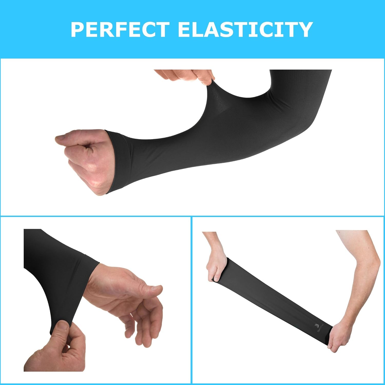 SportsTrail Arm Sleeves for Men & Women, Tatoo Cover up Sleeves to Cover Arms, 1 Pair(Black) : Clothing