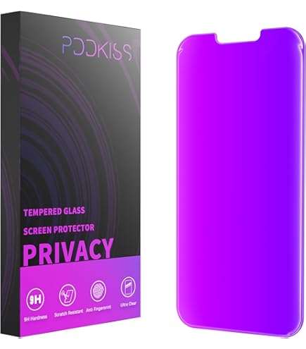 Vetro temperato per iPhone 14 Pro, superficie opaca anti-riflesso e bordi smussati 5D, Blueo - bordo nero - Italiano