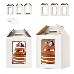 XININSUN 6pcs Tall Cake Boxes With Window