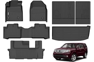Wailtnb- Floor Mats & Cargo Mats Set Fit Honda Pilot 2015-2009 All Weather Floor Liners for 2015 2014 2013 2012 2021 2010 2009 Pilot Trunk Liner for Honda Pilot Full Sets Accessories