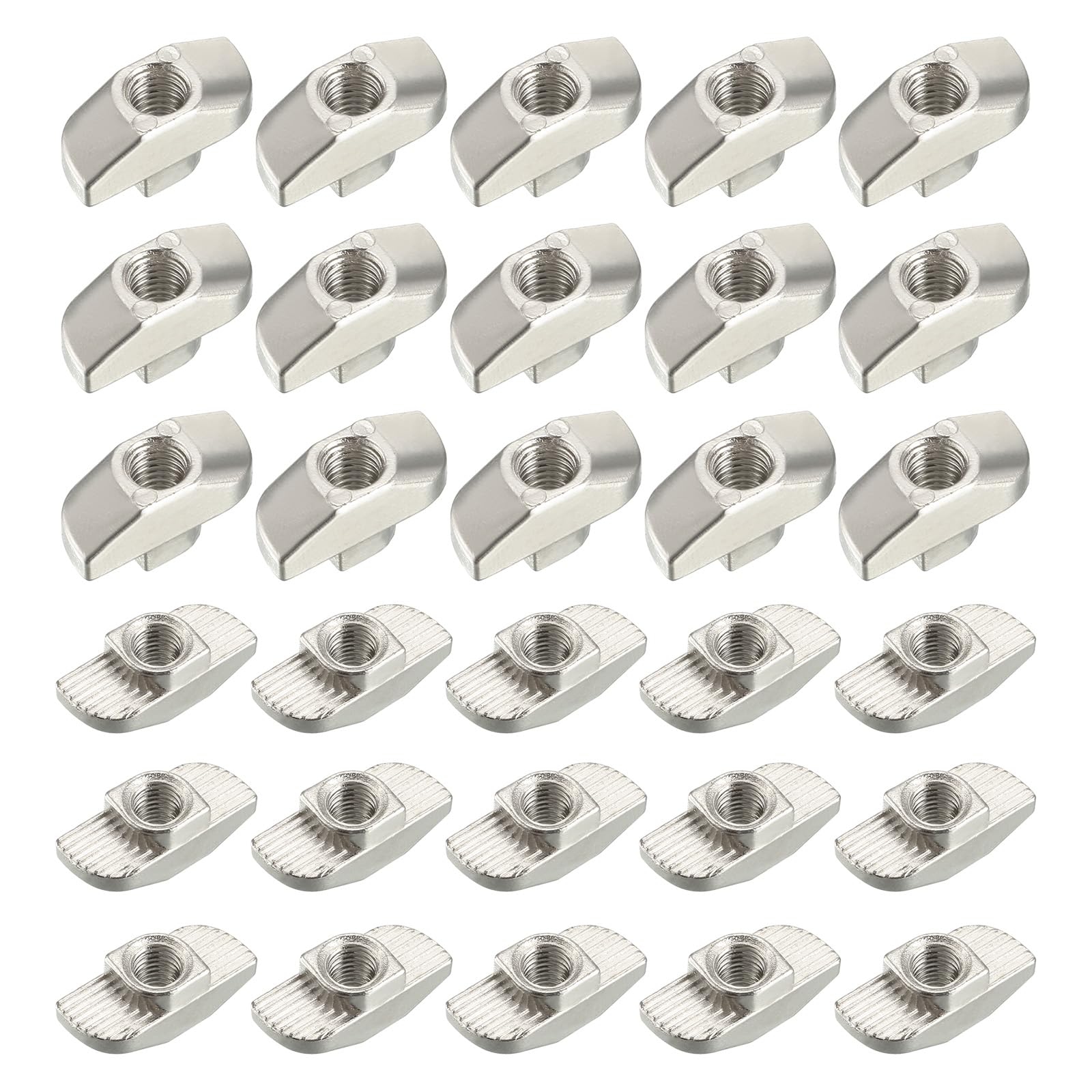 METALLIXITY Sliding T Slot Nuts (M5 Thread) 30pcs, Carbon Steel T-Slot Nut Hammer Head Fastener for 4040 Series Aluminum Extrusion Profile