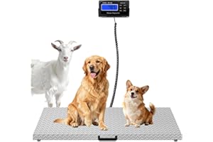 Togarhow 1100Lbs x 0.2Lbs Digital Livestock Scale Stainless Steel Non-Slip Platform Scale Electronic Heavy Duty Postal Shippi