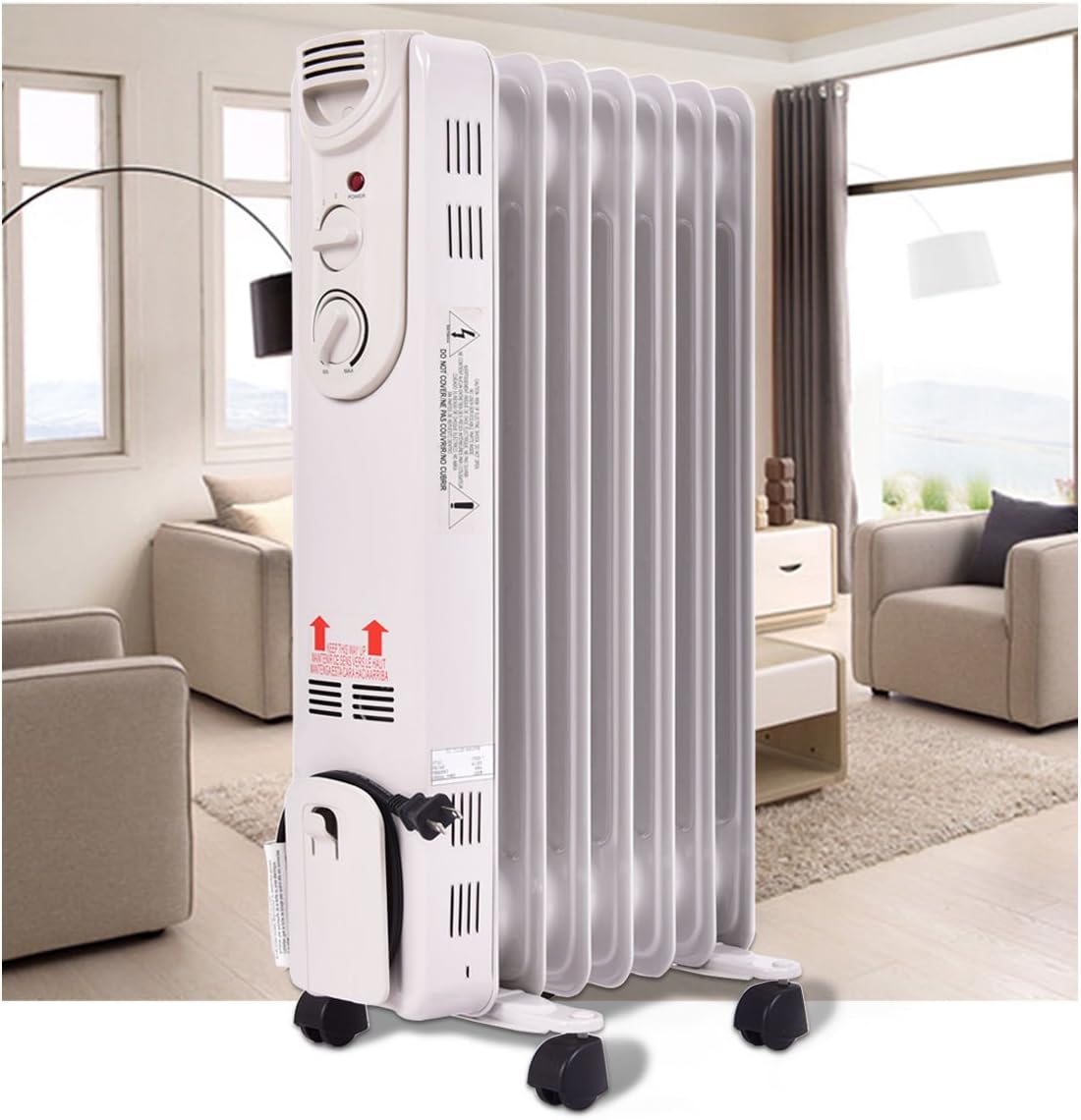 Space Heater, Indoor Personal Heater, Electric Ceramic Heater with over Heat Protection, Tip over Protection, 3 Heat Settings