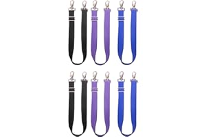LOAGED Pack of 6 Adjustable Length Elastic Leg Straps for Horse Blankets,Horse Blanket Sheet Replacement Elastic Leg Strap (2Black+2Blue+2Purple)