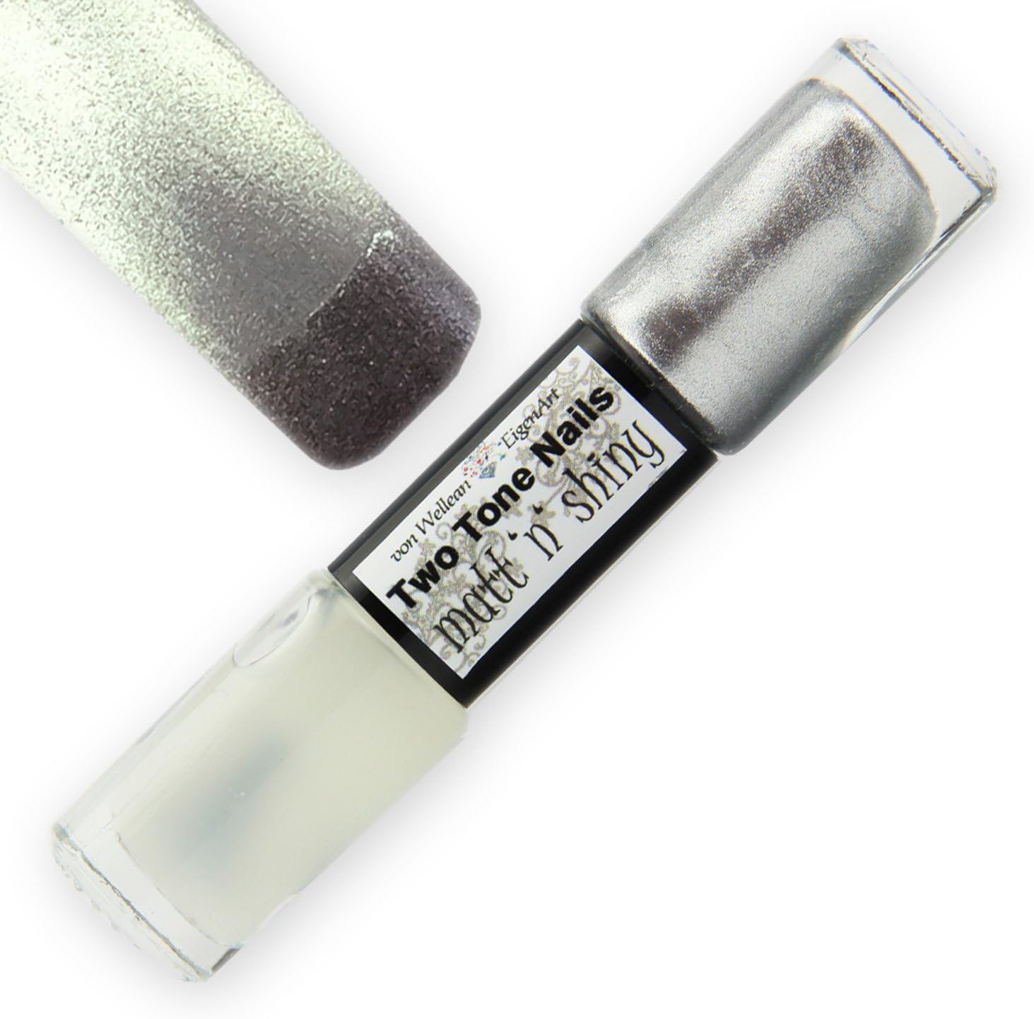 Nail Polish Two Tone Matt'n'Shiny Set - chrome